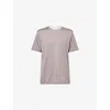 Eleventy Mens Blueberry And Grey Double-layered Crewneck Cotton T-shirt In Pink