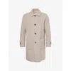 Eleventy Mens Clay And Grey Reversible Long-sleeve Wool Overcoat In Neutral