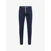 Eleventy Mens Dark Blue Straight-leg Tapered Cotton Blend Trousers In Blue