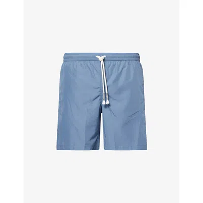 Eleventy Mens Denim Solid Regular-fit Swim Shorts