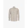 Eleventy Mens Checked Long-sleeve Regular-fit Cotton Shirt Cocoa In Brown