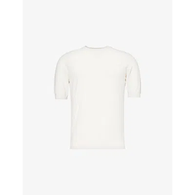 Eleventy Mens Crew-neck Short-sleeves Cotton-knit T-shirt Sabbia