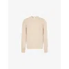 Eleventy Mens Camel Crewneck Long-sleeve Wool And Cashmere Jumper In Camel