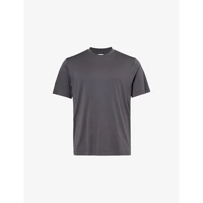 Eleventy Mens Black Crewneck Short-sleeve Cotton-blend T-shirt