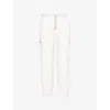 Eleventy Mens Drawstring Multi-pockets Tapered-leg Regular-fit Cotton-blend Jogging Bottoms White In White