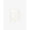Eleventy Mens Embroidered-logo Pointed-collar Cotton-jersey Sweat Jacket Ivory In White
