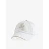Eleventy Mens Logo-embroidery Adjustable Cotton-jersey Cap Light Gray Sand Whit