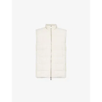Eleventy Mens Reversible Suede Regular-fit Leather-down Gilet Sabbia E Sabbia