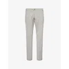 Eleventy Mens Gray Drawstring Pressed-crease Stretch-wool Jogging Bottoms In Gray
