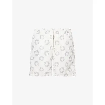 Eleventy Mens Gray Geometric-print Regular-fit Swim Shorts