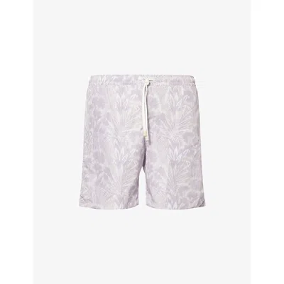 Eleventy Mens Gray Jungle-print Regular-fit Swim Shorts Xxl