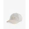 Eleventy Mens Grigio Medio E Tortora Suede Monogram Cotton-blend Baseball Cap