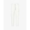 Eleventy Mens Drawstring-waist Straight-leg Cotton-blend Jogging Bottoms Ivory In Ivory