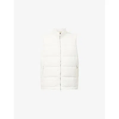 Eleventy Mens Ivory Padded Zip Wool-blend Down Gilet In White