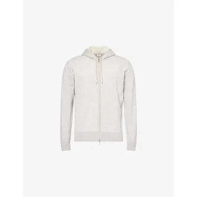 Eleventy Mens Light Gray Sand White Hooded Drawstring Cashmere Hoody Xxl