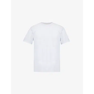 Eleventy Mens  Golf Tech Contrast-trim Stretch-jersey T-shirt In Light Grey, Sand, White
