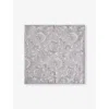 Eleventy Mens Light Melange Gray Paisley-print Cotton And Wool Pocket Square In Gray