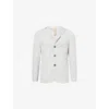 Eleventy Mens Prince Of Wales Notch-lapels Stretch-woven Blazer Light Melange Gray In Gray
