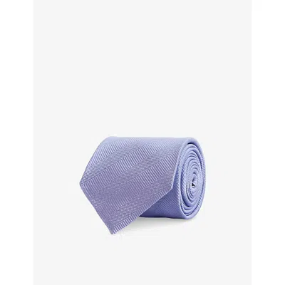 Eleventy Mens Military Green Bushed Silk And Cashmere Tie
