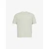 Eleventy Mens Logo-print Crewneck Cotton T-shirt Military Green Xxl In Silver