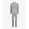 Eleventy Mens  Notch-lapels Tapered-leg Wool, Silk And Linen Suit In Gray