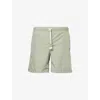 Eleventy Mens Military Green Solid Regular-fit Swim Shorts In Green