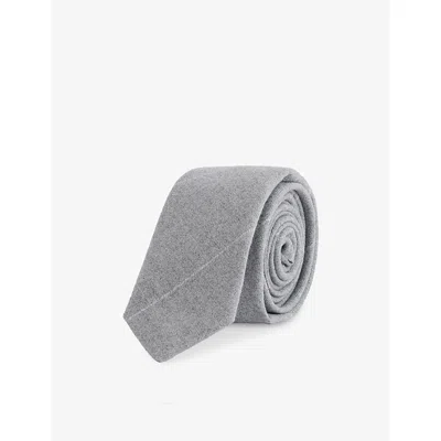 Eleventy Mens Military Green Striped Wool Tie