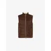 Eleventy Mens Moro E Sabbia Reversible Sleeveless Cable-knit Gilet In Brown