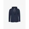 Eleventy Wool Jacket With Hood In Navy