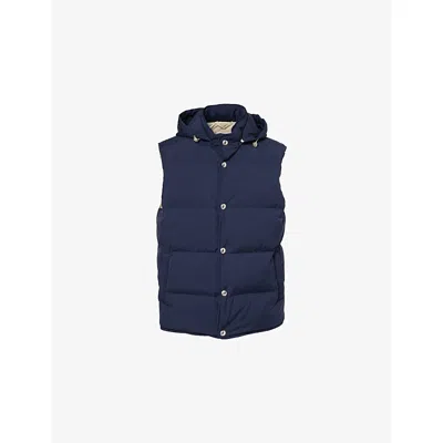 Eleventy Mens Night Blue Hooded Padded Waterproof Gilet