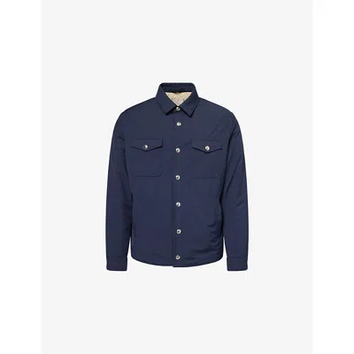 Eleventy Mens  Padded Patch-pocket Woven Jacket
