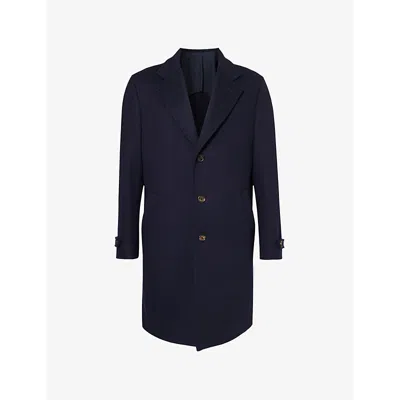Eleventy Cashmere Blend Wool Coat In Black