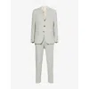 Eleventy Mens Notch-lapels Tapered-leg Wool-blend Suit Light Melange Gray In Gray