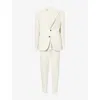 Eleventy Mens Ivory Notched-lapel Straight-leg Corduroy Suit In White