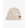 Eleventy Mens Sabbia E Grigio Chiaro Cable-knit Cashmere Beanie In Neutral