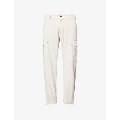 Eleventy Mens Sabbia Patch-pocket Tapered Stretch-cotton Cargo Trousers