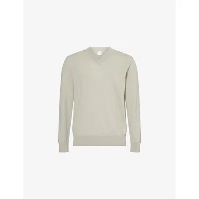 Eleventy Mens V-neck Regular-fit Cashmere Jumper Salvia