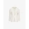 Shop Eleventy Mens Sand And Lt. Gray Hooded Single-breasted Regular-fit Cotton And Linen-blend Blazer