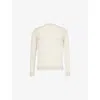 Eleventy Mens Sand And White Crewneck Long-sleeves Silk-wool Blend Jumper Xxl In Neutral