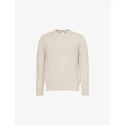 Eleventy Mens Sand Crewneck Long-sleeve Wool Knitted Jumper Xl In Neutral