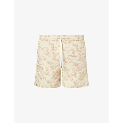 Eleventy Mens Sand Embroidered Beach Shorts Xl In Neutral