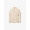 Eleventy Mens Sand Flap-pocket Long-sleeve Suede Safari Jacket In Neutral