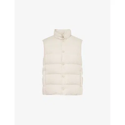 Eleventy Mens Sand Padded Sleeveless Linen Gilet