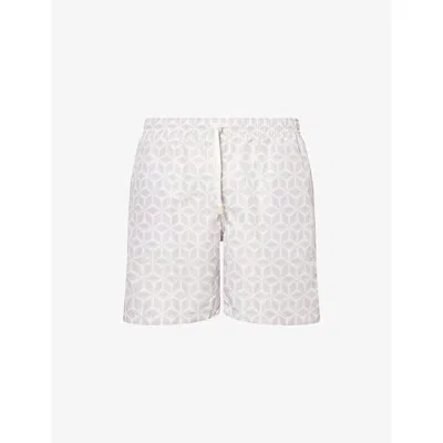 Eleventy Mens Sand Paisley-pattern Beach Shorts