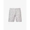 Eleventy Mens Sand Parrot Graphic-print Swim Shorts In Gray