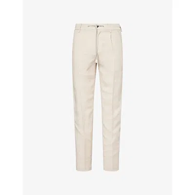 Eleventy Mens Sand Slim-leg Jogger Linen-blend Trousers In Neutral