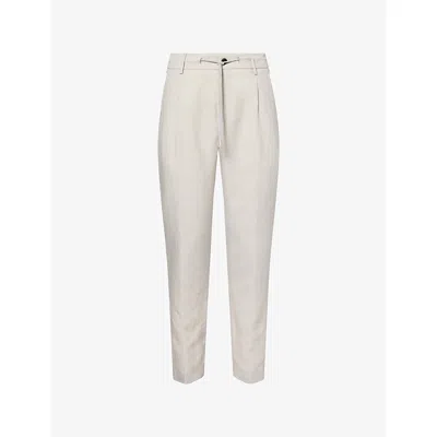 Eleventy Mens Sand Slim-leg Jogger Linen-blend Trousers In White