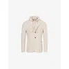 Eleventy Mens Sand Three Roll Hooded Wool Jacket In Neutral