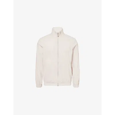 Eleventy Mens Sand Two-zip-pockets High-neck Stretch-woven Jacket