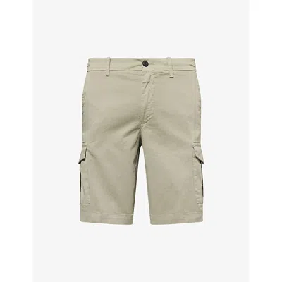 Eleventy Mens Verde Bermuda Patch-pocket Stretch-cotton Cargo Shorts In Green